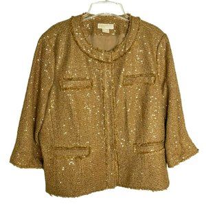 Michael Kors Gold Blazer with Metallic Finish
